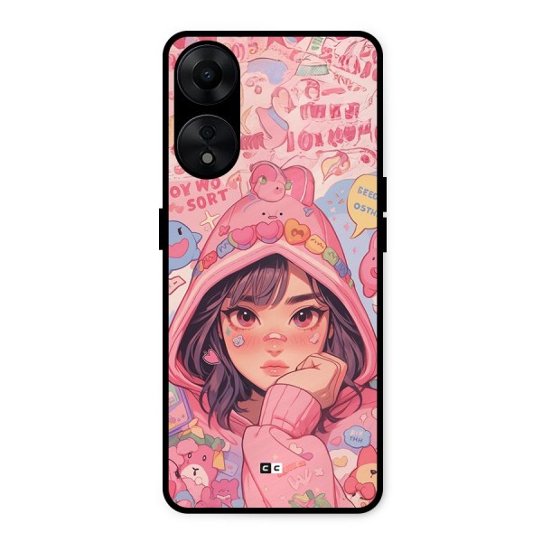 Cute Anime Girl Metal Back Case for Oppo A78 5G