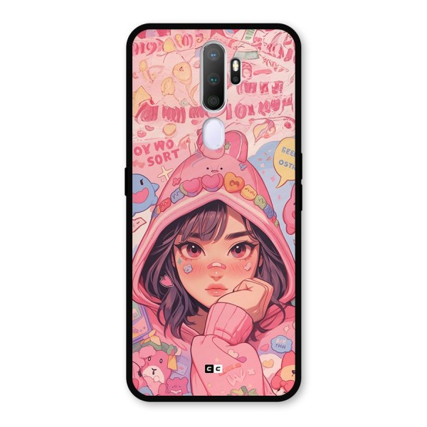 Cute Anime Girl Metal Back Case for Oppo A9 (2020)