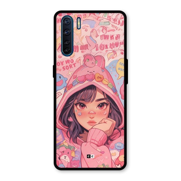 Cute Anime Girl Metal Back Case for Oppo F15