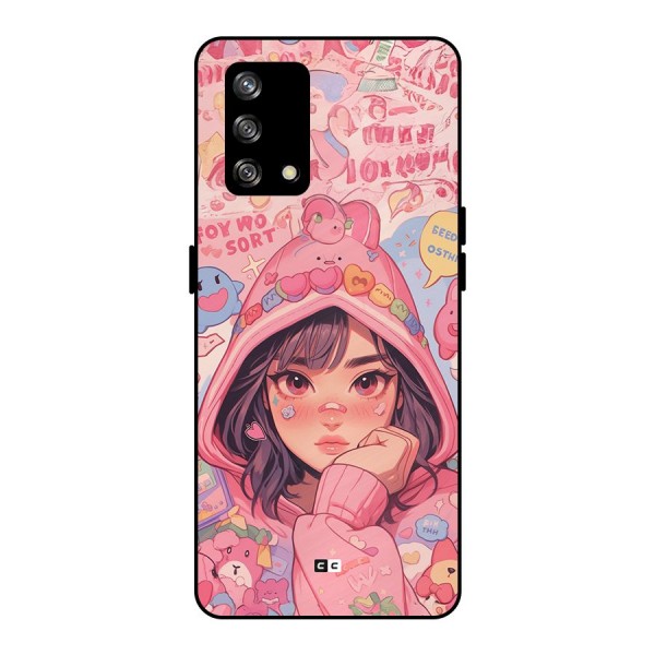 Cute Anime Girl Metal Back Case for Oppo F19s