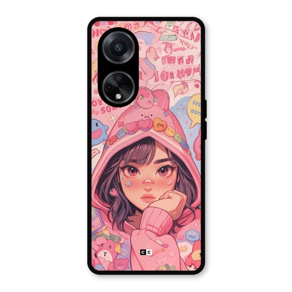 Cute Anime Girl Metal Back Case for Oppo F23