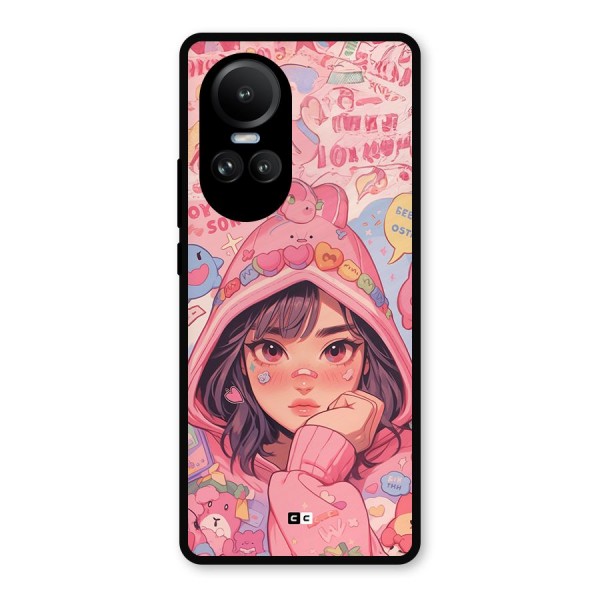 Cute Anime Girl Metal Back Case for Oppo Reno10