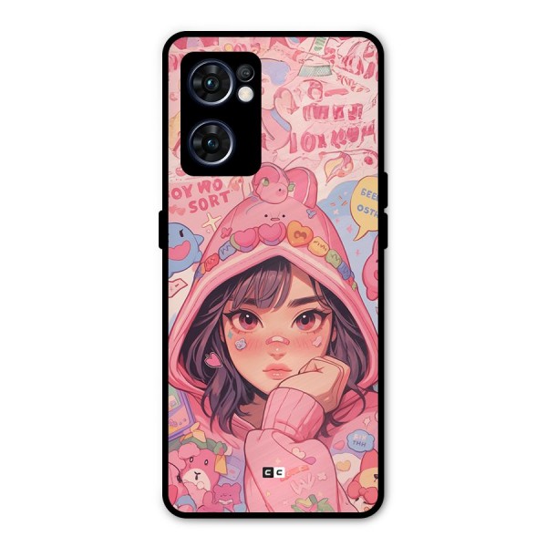 Cute Anime Girl Metal Back Case for Oppo Reno7 5G