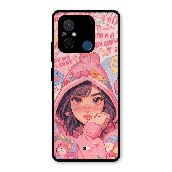 Cute Anime Girl Metal Back Case for Poco C55