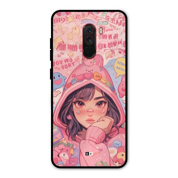 Cute Anime Girl Metal Back Case for Poco F1