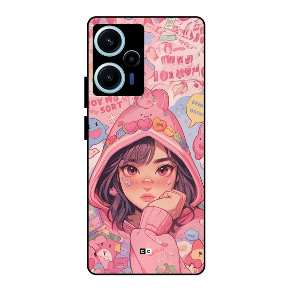 Cute Anime Girl Metal Back Case for Poco F5