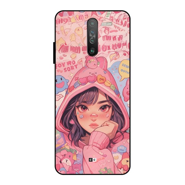 Cute Anime Girl Metal Back Case for Poco X2