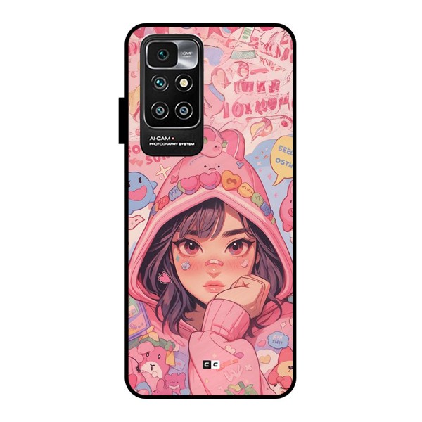 Cute Anime Girl Metal Back Case for Redmi 10 Prime