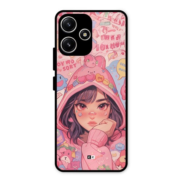 Cute Anime Girl Metal Back Case for Redmi 12 5G