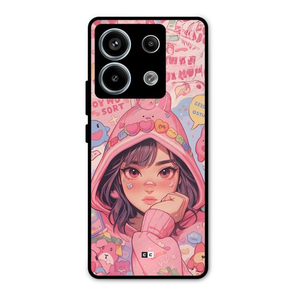 Cute Anime Girl Metal Back Case for Redmi Note 13 Pro 5G