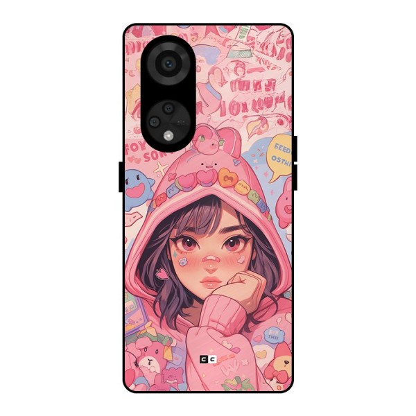 Cute Anime Girl Metal Back Case for Reno8 T 5G