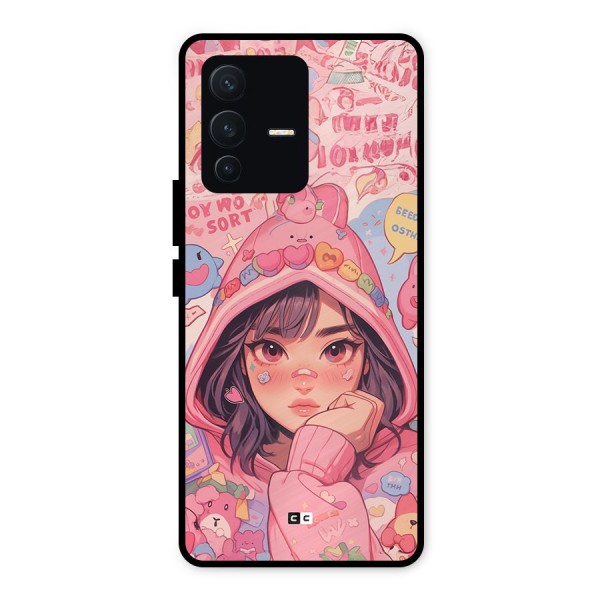 Cute Anime Girl Metal Back Case for Vivo V23 5G