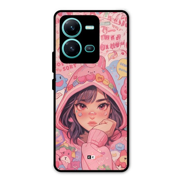 Cute Anime Girl Metal Back Case for Vivo V25