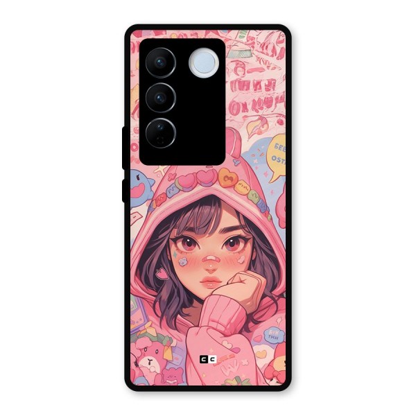 Cute Anime Girl Metal Back Case for Vivo V27 Pro