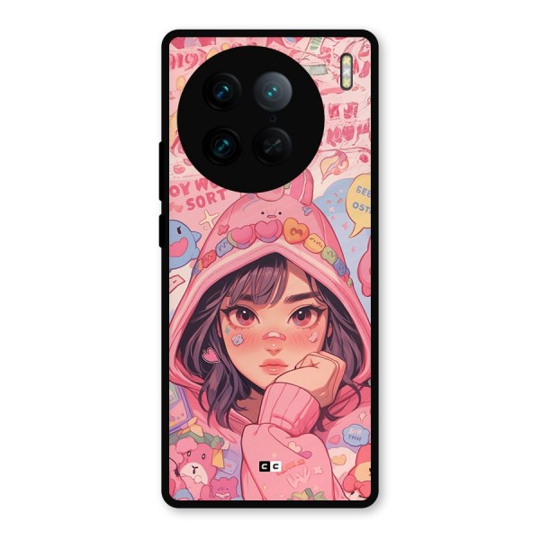 Cute Anime Girl Metal Back Case for Vivo X90 Pro