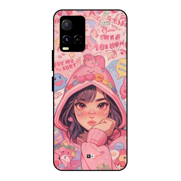 Cute Anime Girl Metal Back Case for Vivo Y21A