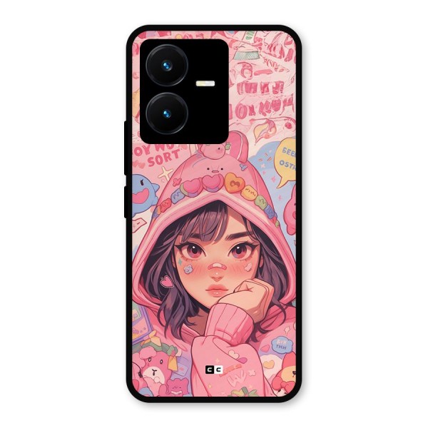 Cute Anime Girl Metal Back Case for Vivo Y22s