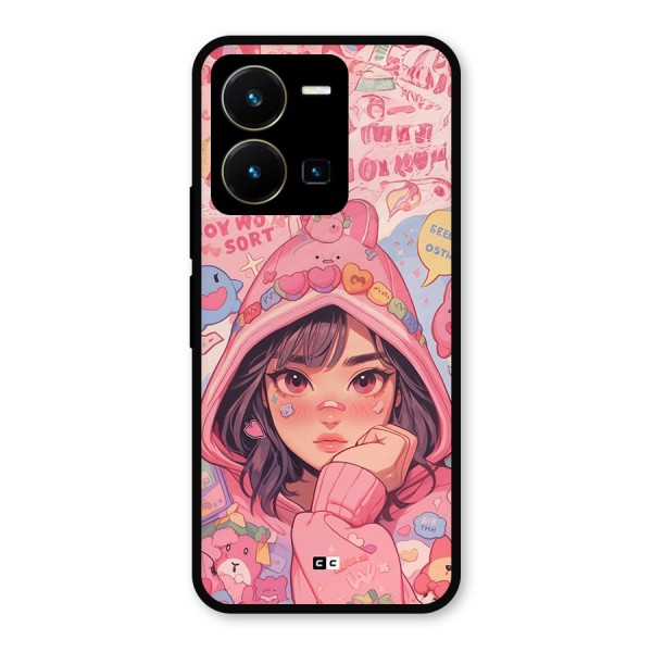 Cute Anime Girl Metal Back Case for Vivo Y35