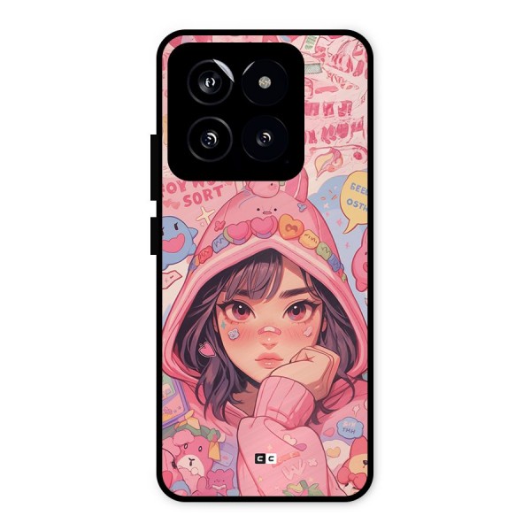 Cute Anime Girl Metal Back Case for Xiaomi 14