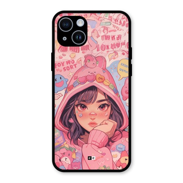 Cute Anime Girl Metal Back Case for iPhone 14