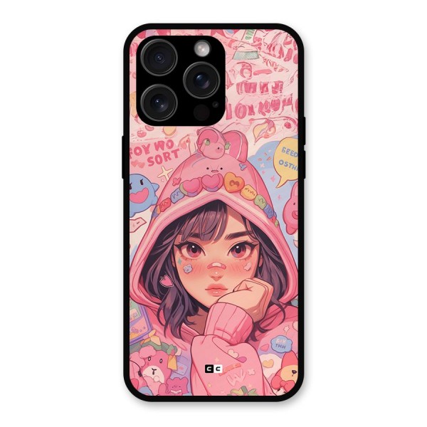 Cute Anime Girl Metal Back Case for iPhone 15 Pro Max