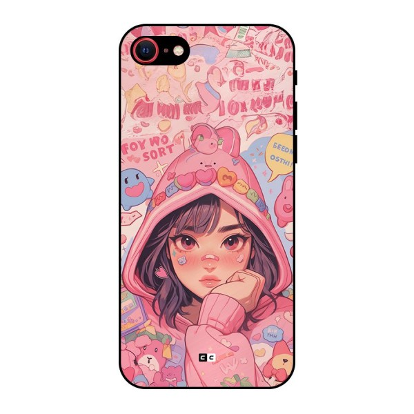 Cute Anime Girl Metal Back Case for iPhone 7