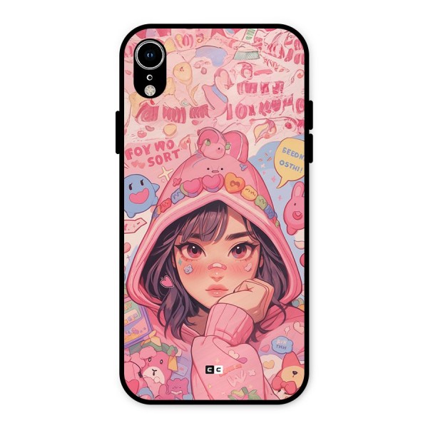 Cute Anime Girl Metal Back Case for iPhone XR
