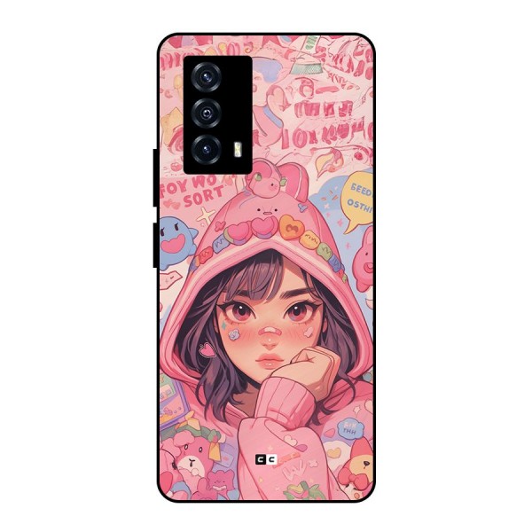 Cute Anime Girl Metal Back Case for iQOO Z5