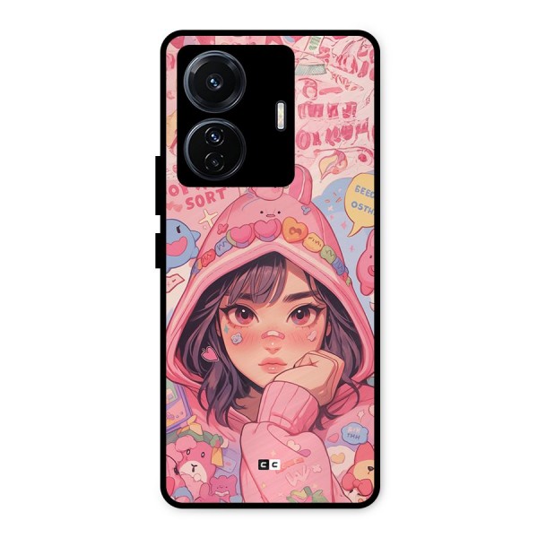 Cute Anime Girl Metal Back Case for iQOO Z6