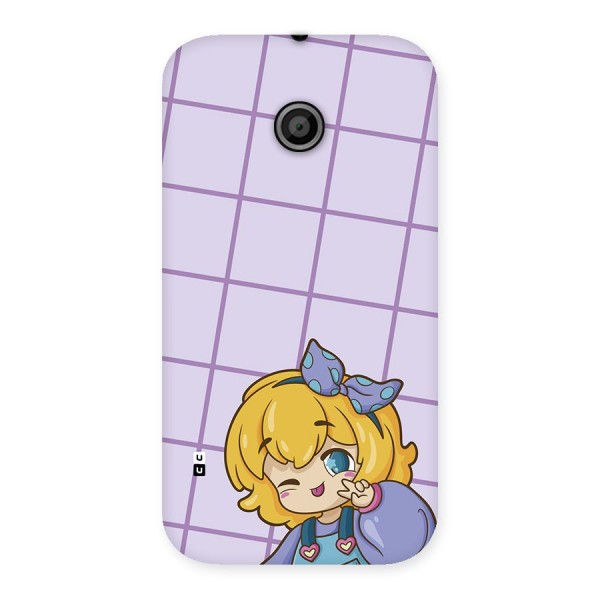 Cute Anime Illustration Back Case for Moto E