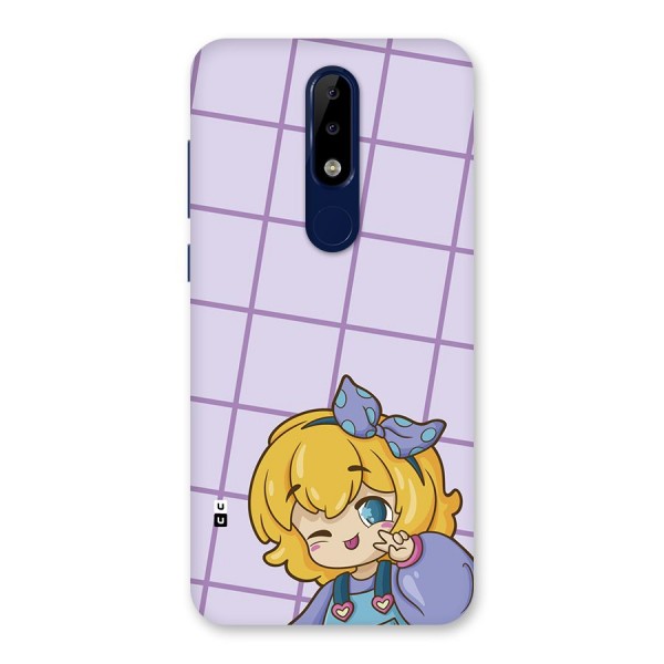 Cute Anime Illustration Back Case for Nokia 5.1 Plus