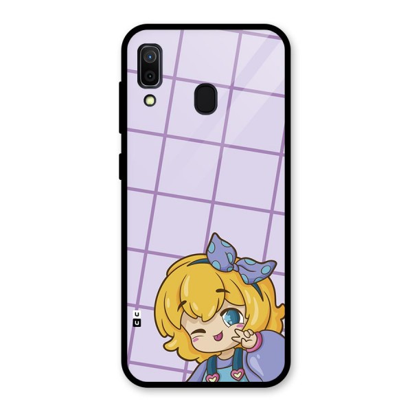 Cute Anime Illustration Glass Back Case for Galaxy A30