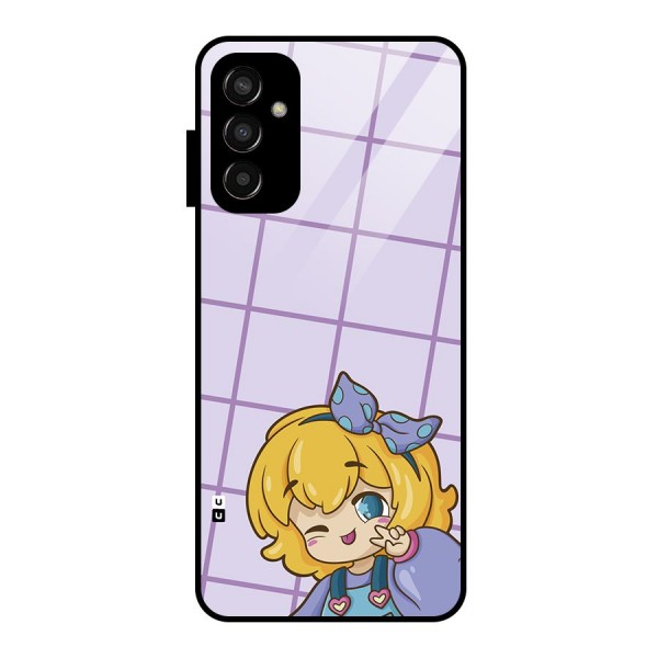 Cute Anime Illustration Glass Back Case for Galaxy F13