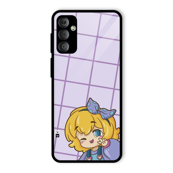 Cute Anime Illustration Glass Back Case for Galaxy F23