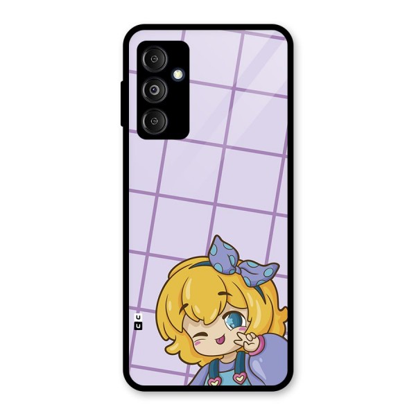 Cute Anime Illustration Glass Back Case for Galaxy M14 5G