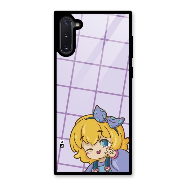 Cute Anime Illustration Glass Back Case for Galaxy Note 10