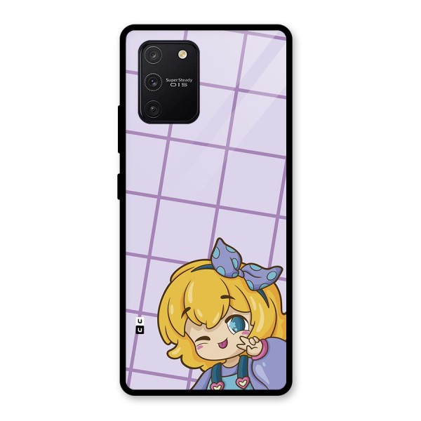 Cute Anime Illustration Glass Back Case for Galaxy S10 Lite