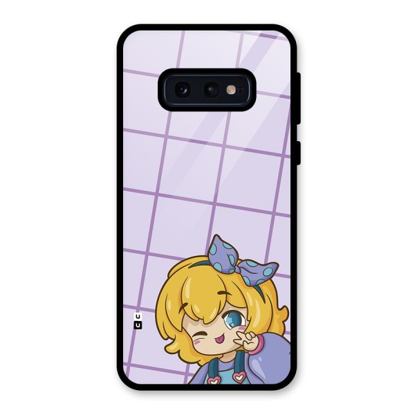 Cute Anime Illustration Glass Back Case for Galaxy S10e