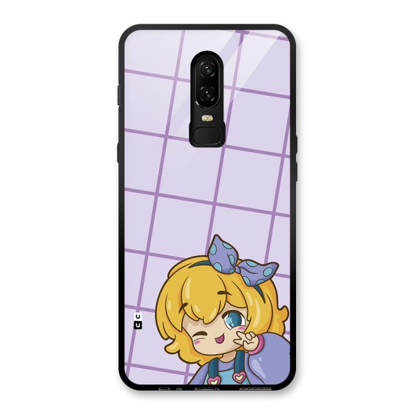 Cute Anime Illustration Glass Back Case for OnePlus 6