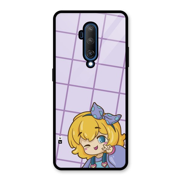 Cute Anime Illustration Glass Back Case for OnePlus 7T Pro