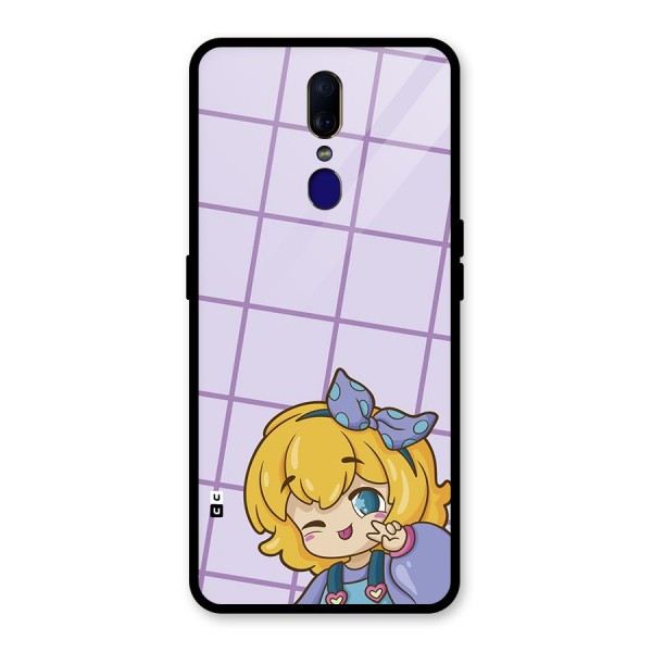 Cute Anime Illustration Glass Back Case for Oppo F11