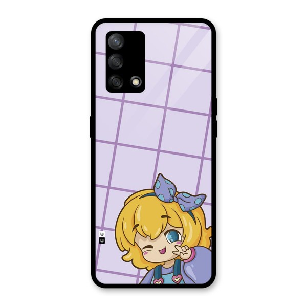 Cute Anime Illustration Glass Back Case for Oppo F19