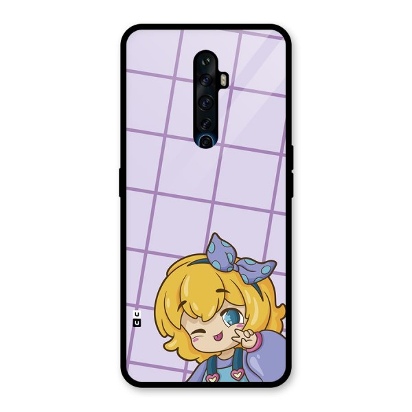 Cute Anime Illustration Glass Back Case for Oppo Reno2 Z