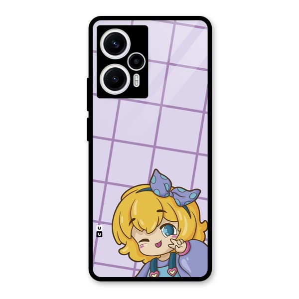 Cute Anime Illustration Glass Back Case for Poco F5