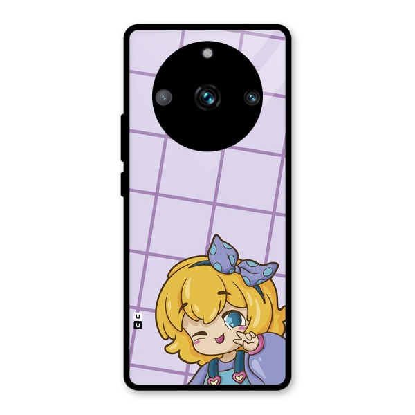 Cute Anime Illustration Glass Back Case for Realme 11 Pro