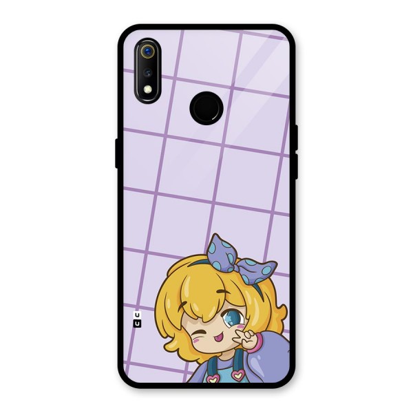 Cute Anime Illustration Glass Back Case for Realme 3