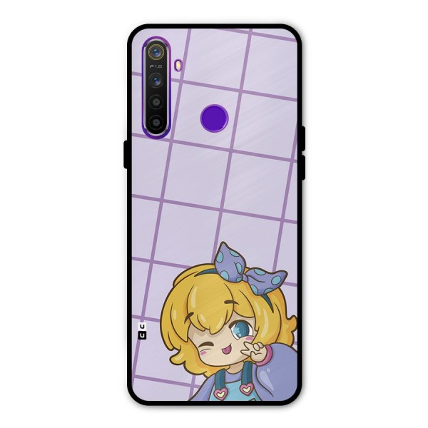 Cute Anime Illustration Glass Back Case for Realme 5s