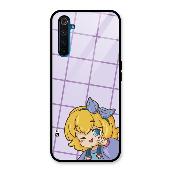 Cute Anime Illustration Glass Back Case for Realme 6 Pro