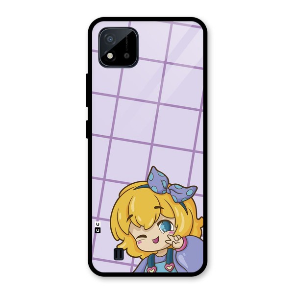 Cute Anime Illustration Glass Back Case for Realme C11 2021