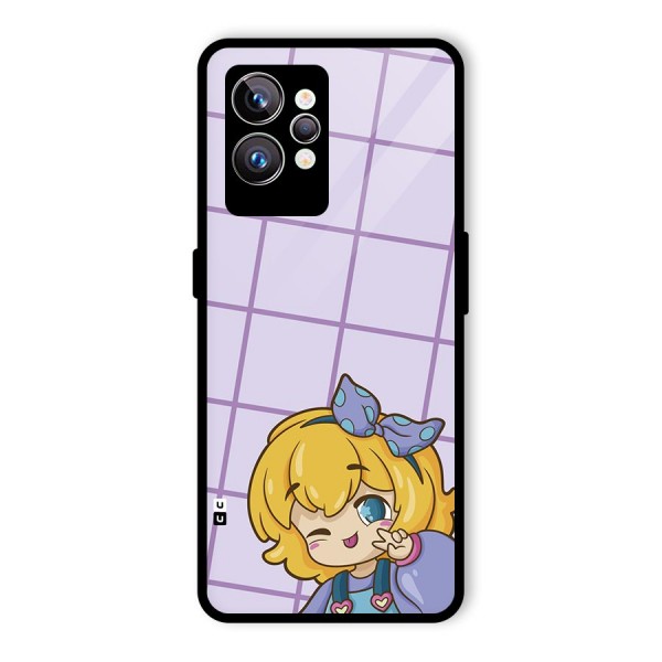 Cute Anime Illustration Glass Back Case for Realme GT2 Pro